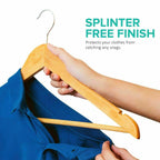 X20 WOODEN COAT HANGERS SUIT GARMENT CLOTHES