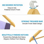 X20 WOODEN COAT HANGERS SUIT GARMENT CLOTHES